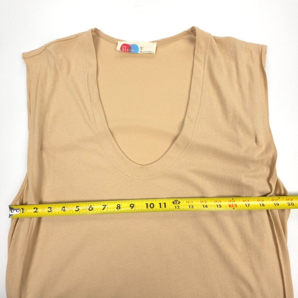NEW Free People Carta Tee Shirt Midi Dress Camel Tan Beachy Boho Lagenlook Lagom - Picture 3 of 7